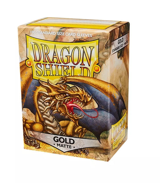 100 Dragon Shield Card Sleeves Gold Matte