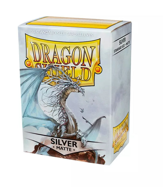 100 Dragon Shield Card Sleeves Silver Matte